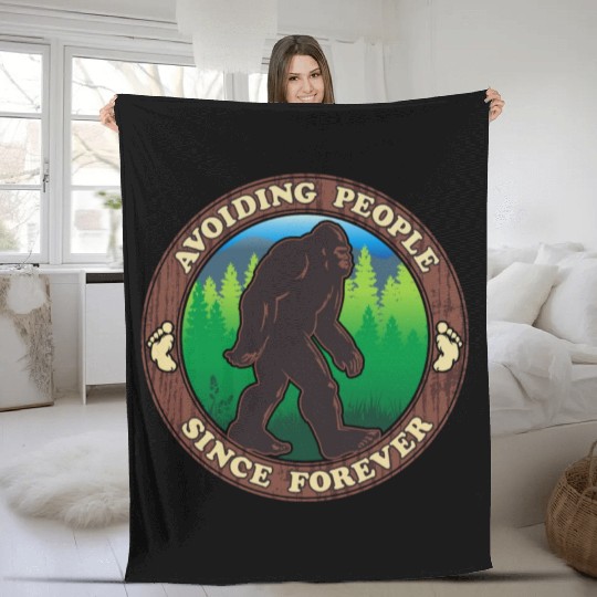 Bigfoot - Avoiding People Since Forever Fleece Blankets