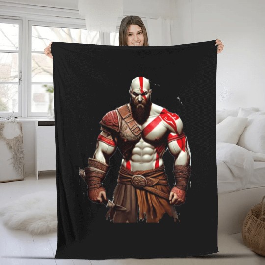 iconic Kratos, the God of War Fleece Blankets