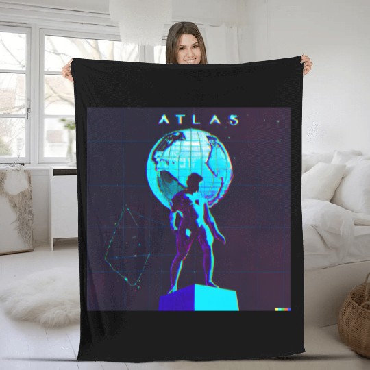 Synthwave Atlas Fleece Blankets