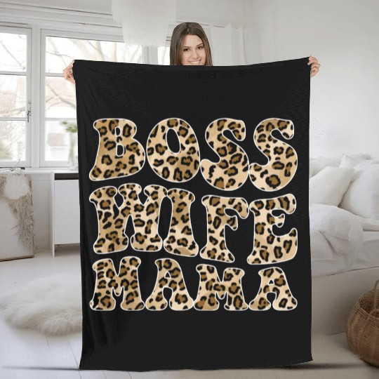 Boss Wife Mama Fleece Blankets