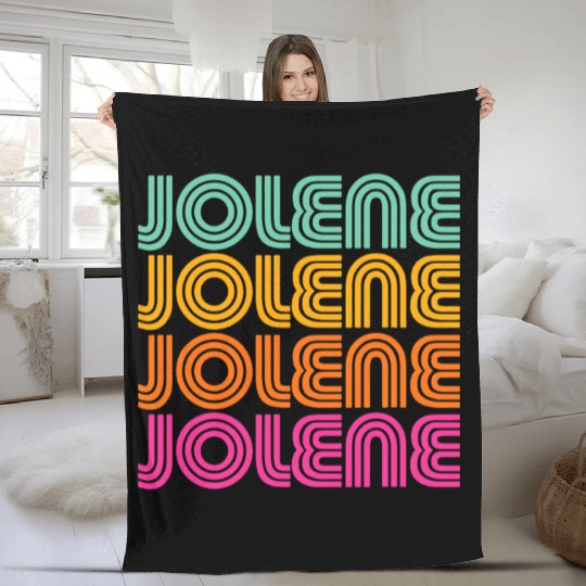 Jolene Retro Vintage 70s 80s Rainbow Pink Song Sun Fleece Blankets