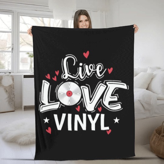 Live Love Vinyl Record Music Phonogram Fleece Blankets