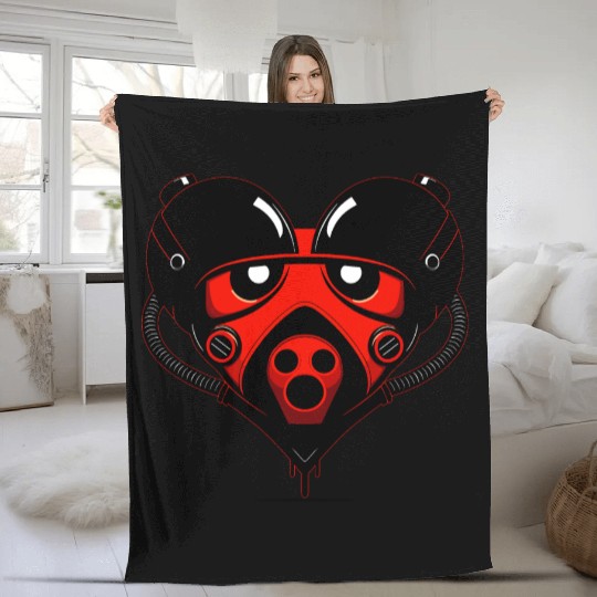 Robot Heart Fleece Blankets