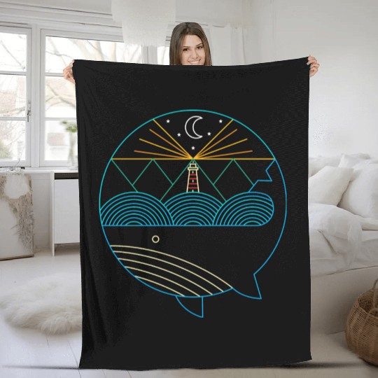 Nature Ocean Minimalist Fleece Blankets