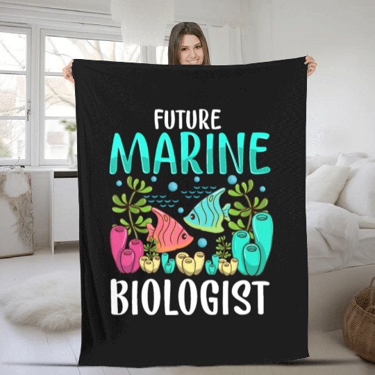 Ocean Biology Funny Kids Children Future Marine Bi Fleece Blankets