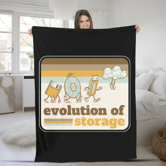 Computer storage evolution Fleece Blankets