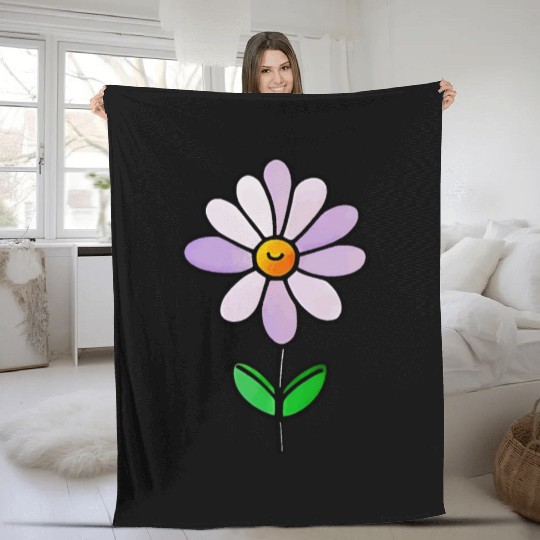 Lavender Flower Art Fleece Blankets