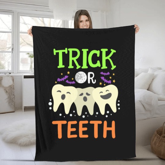 Dentist Halloween Trick Or Treat Fleece Blankets