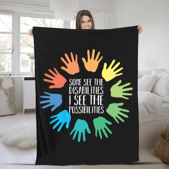 I See Possabilities Special Education Teacher Fleece Blankets