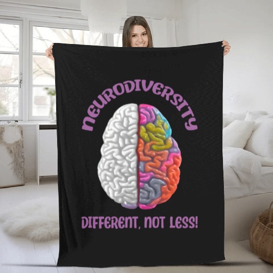 "Different, Not Less" Neurodiversity Fleece Blankets