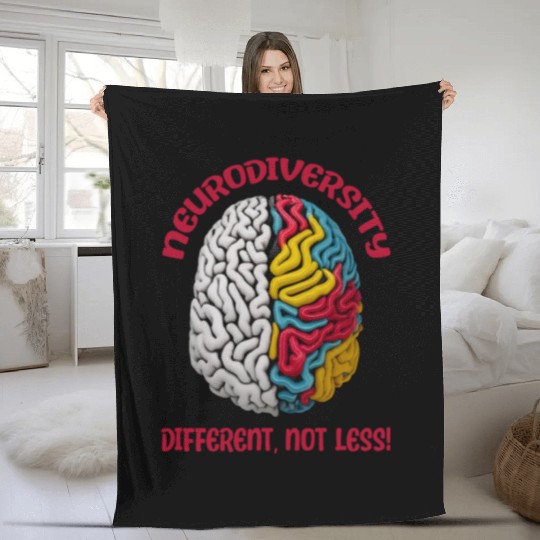 "Different, Not Less" Neurodiversity Fleece Blankets