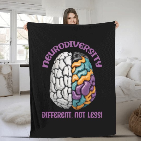 "Different, Not Less" Neurodiversity Fleece Blankets
