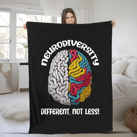 "Different, Not Less" Neurodiversity Fleece Blankets