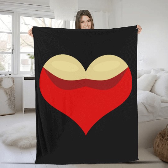 Boobies love heart Fleece Blankets