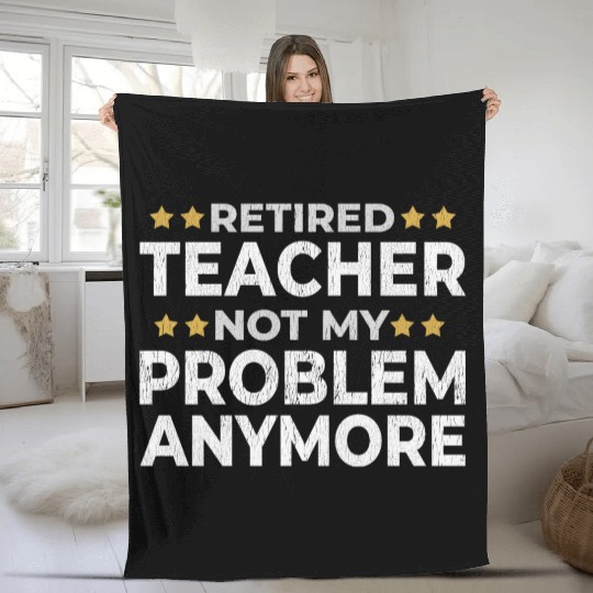 Retired Teacher Retirement Funny Gift Fleece Blankets