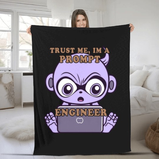 Trust me im a prompt Engineer - i love my Job Fleece Blankets