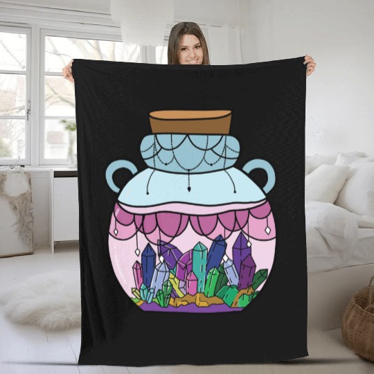 Ornate Crystal Jar Fleece Blankets