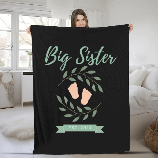 Big Sister Est. 2024 Fleece Blankets