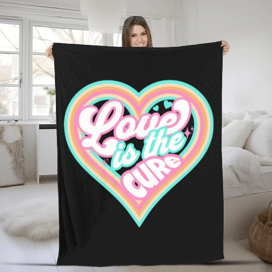 LOVE IS THE CURE (pink) Fleece Blankets