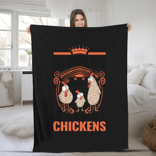 Chickens Chicken Farm Farmer Fleece Blankets