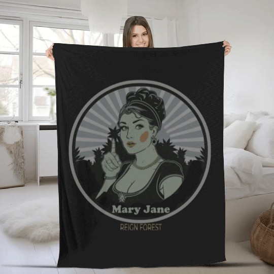 Mary Jane Lady Marijuana Funny Graphic Fleece Blankets