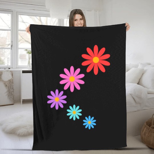falling multi colored flowers Fleece Blankets