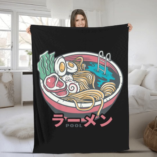 Ramen Pool Fleece Blankets