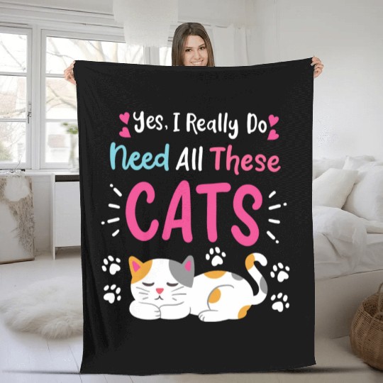 Cats Cat Owner Cat Lover Fleece Blankets