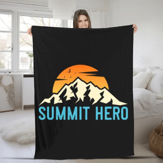Summit Hero Climbers Mountaineering Mountain Guide Fleece Blankets