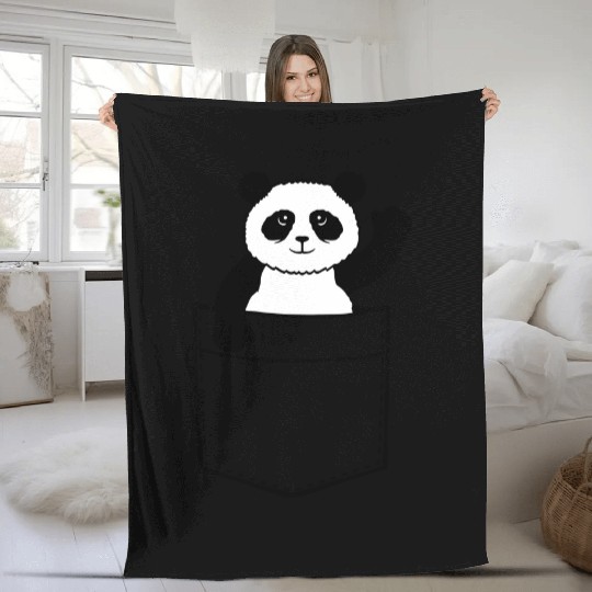 Travel Chest Bag Panda Bear Waving Friendly Fleece Blankets