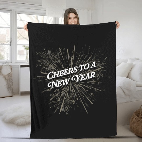 Cheers to a New Year Party Happy New Year Reunion Fleece Blankets