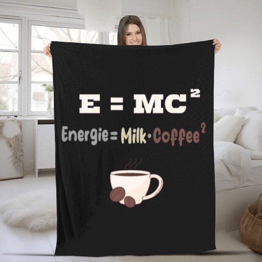 coffee lover funny physics science energy milk Fleece Blankets