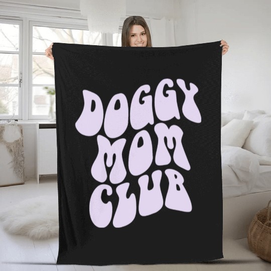 Dog Moms Club retro Pet Lover Fleece Blankets