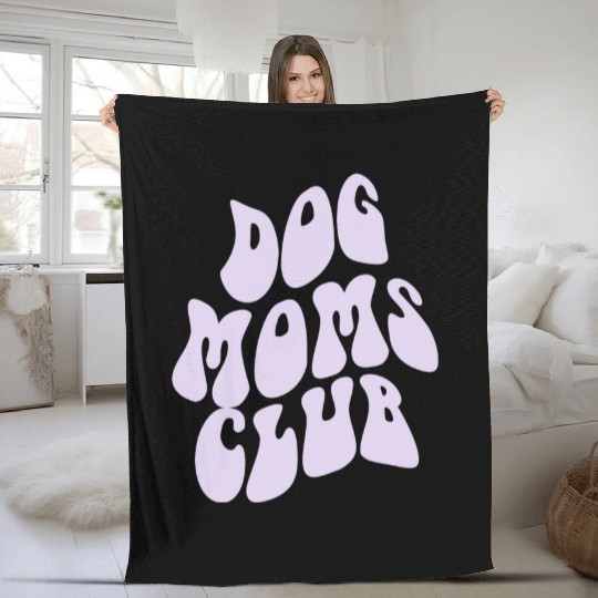 Dog Moms Club retro Pet Lover Fleece Blankets