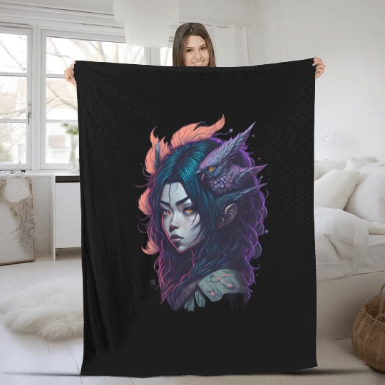 japanese street cyberpunk tokyo streetwear Fleece Blankets