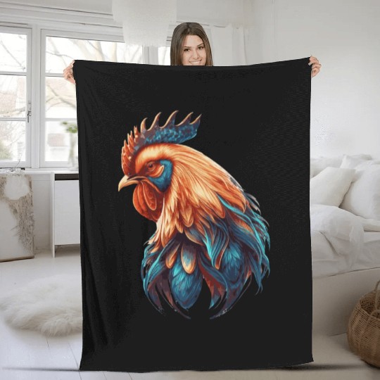 Flower Crown Chicken Floral Farm Animal Pet Fleece Blankets