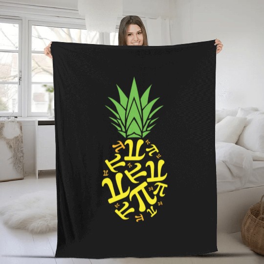 Pineapple Pi Math Holiday Mathematics Pi Day Fleece Blankets