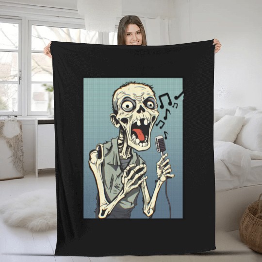 Zombie Singer Fleece Blankets
