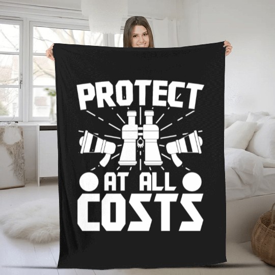 Lifeguard protect at all costs swimming pool guard Fleece Blankets