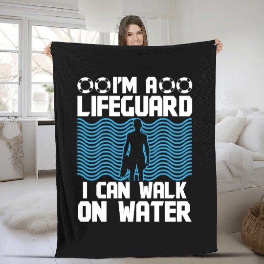 Lifeguard can walk on water swimming pool guard Fleece Blankets