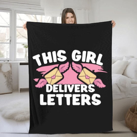 Postal Worker Mail Lady Mail Carrier Postal Fleece Blankets