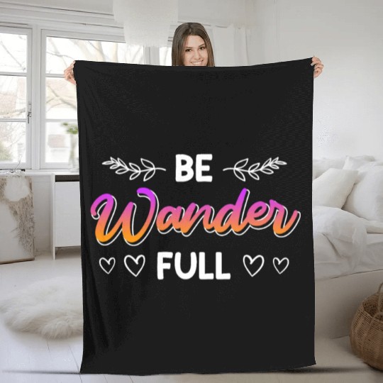 Wanderfull Mountain fan Wanderlust Hiker Summit Fleece Blankets