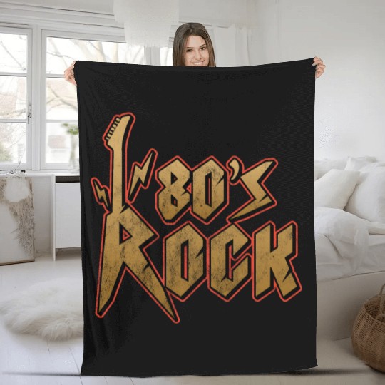 80s Rock Music Genre Eighties Vibe Retro Musician Fleece Blankets