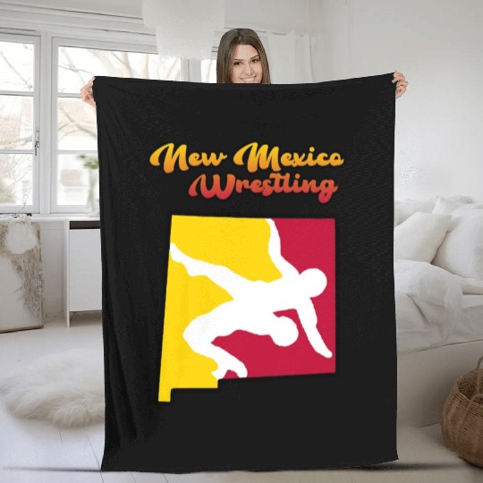 New Mexico Wrestling Fleece Blankets