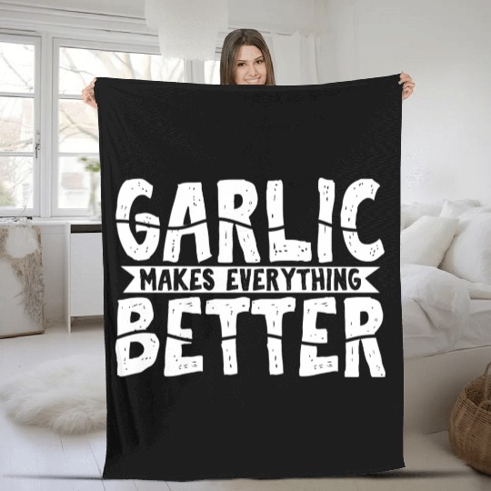 Garlic Garlic Lover Cooking Fleece Blankets