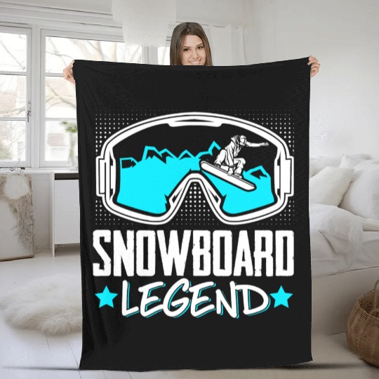 Snowboarding Snowboard Legend Fleece Blankets
