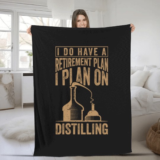 Retirement Plan Whiskey Distiller Distilling Fleece Blankets