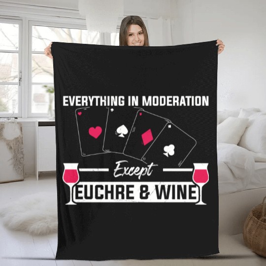 Euchre Wine Card Game Euchre Player Poker Euchre Fleece Blankets