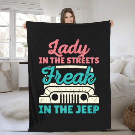 Lady In The Streets Freak In The Jeep Fleece Blankets