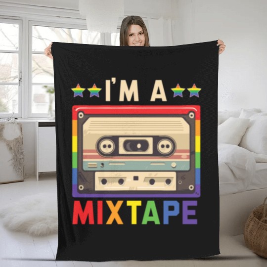 I'm A Mixtape Rainbow Pride Month LGBTQ Gay Pride Fleece Blankets
